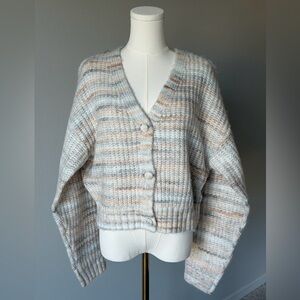 NWT All in Favor Stripe Cardigan in Nude Tones-M